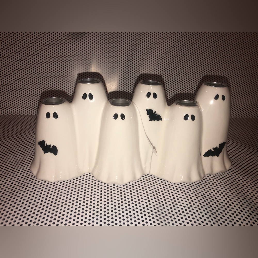 👻 White Ghost Ceramic Candle holder ‼️ read description